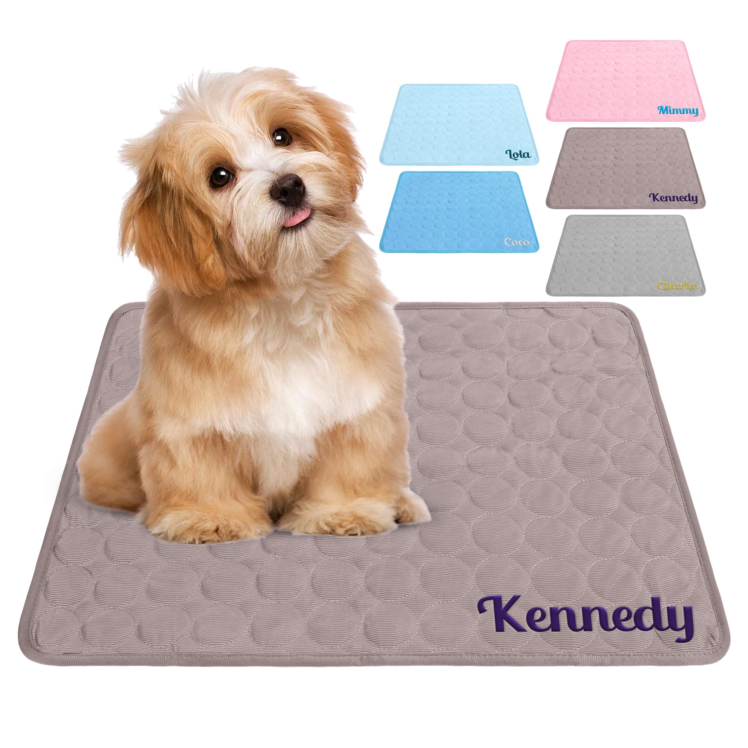 Jodimitty Dog Cooling Mat Durable Pet Cool Mat for Dogs Cats, Washable & Easy Clean Durable Anti-Scratch Ice Silk Blanket Puppy Cushion in Hot Summer 6 Sizes (Coffee)