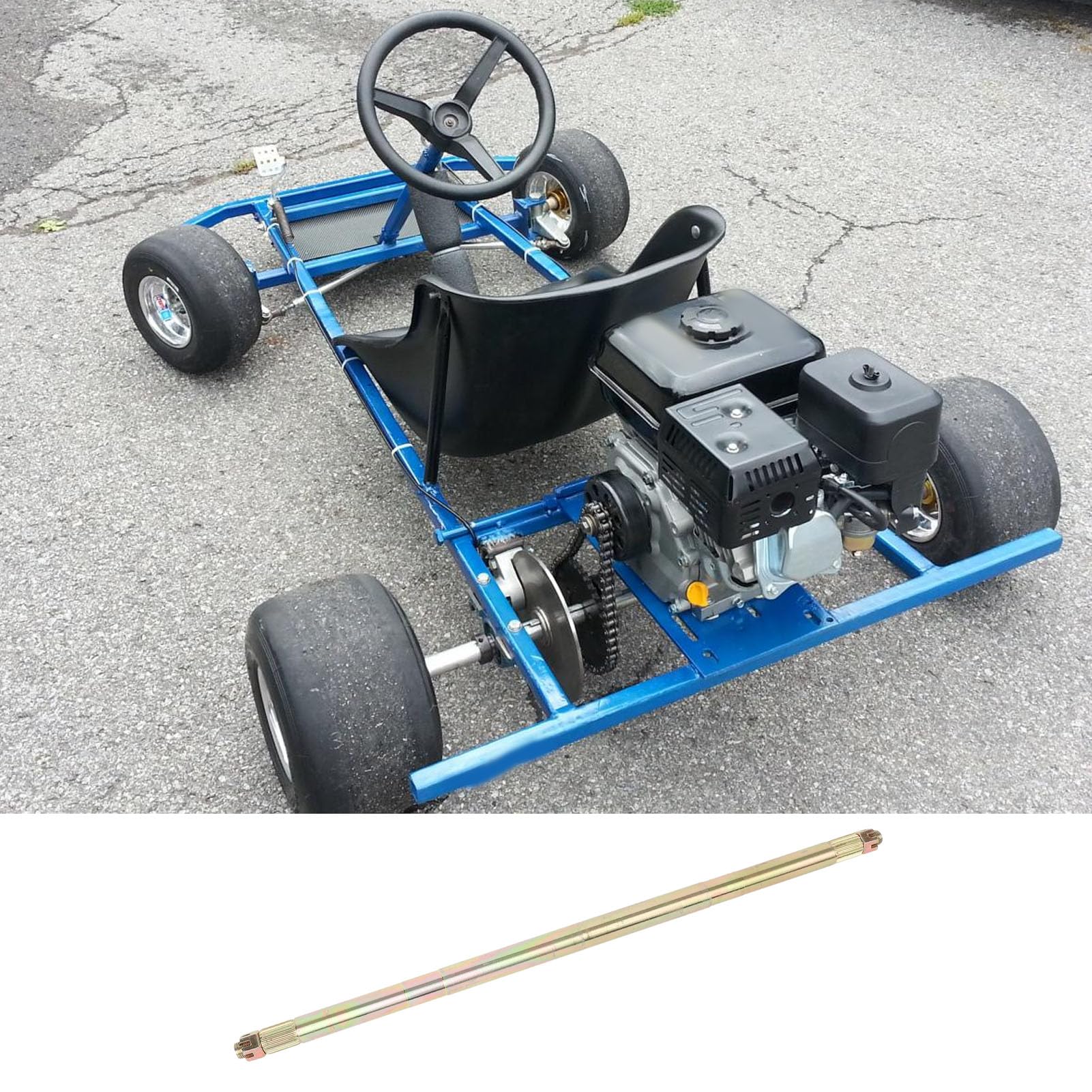 Cryfokt 26 Inch Steel Alloy 23T Rear Live Axle for Go Kart and Drift Trike,