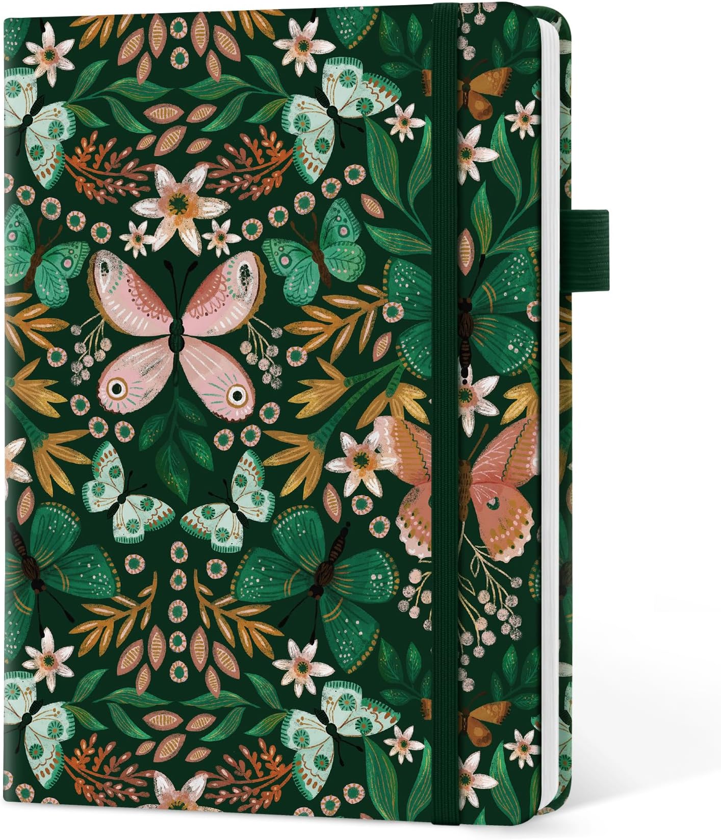 Taja Blank Journal Notebook for Women & Men, Hardcover Leather Journal for Writing, Sketch Book, A5 Plain Paper Notebook for Drawing & Sketching, Perfect for Office School Home Supplies, Butterfly