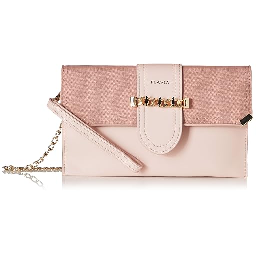 Flavia Women's Faux Leather Clutch, Pink