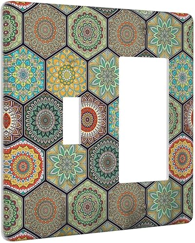 Miniatura 22 de Puerta de castillo de madera de mediados de siglo, estilo griego, cubierta de interruptor de luz de palanca individual, placa decorativa de pared