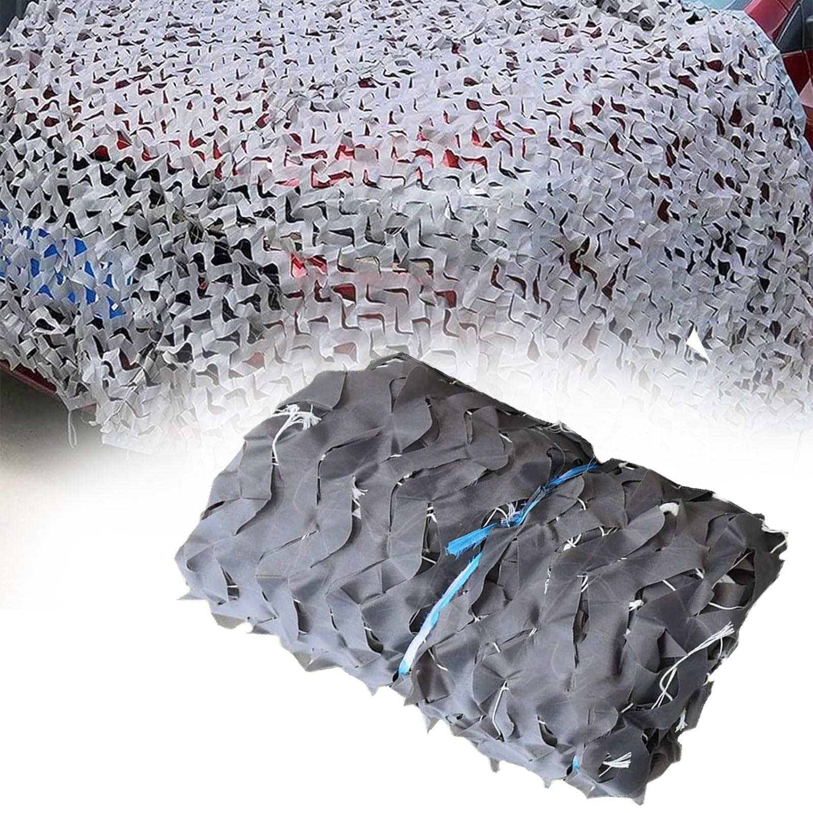 Camouflage Netz Grau, Outdoor Sonnenschutz Tarnnetz Army Camo Tarnung Net, 2x15m Partydekoration Camo Netz Sichtschutz Militär