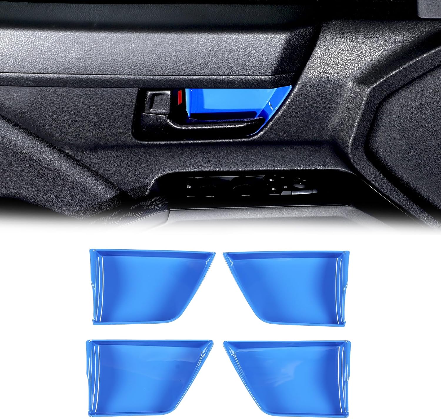 Inner Door Handle Bowl Trim Cover Compatible with Toyota Tacoma 2024 2025 ABS Front Rear Door Handle Bowl Decoration Cover Car Interior Protective Accessories 4PCS (Red)