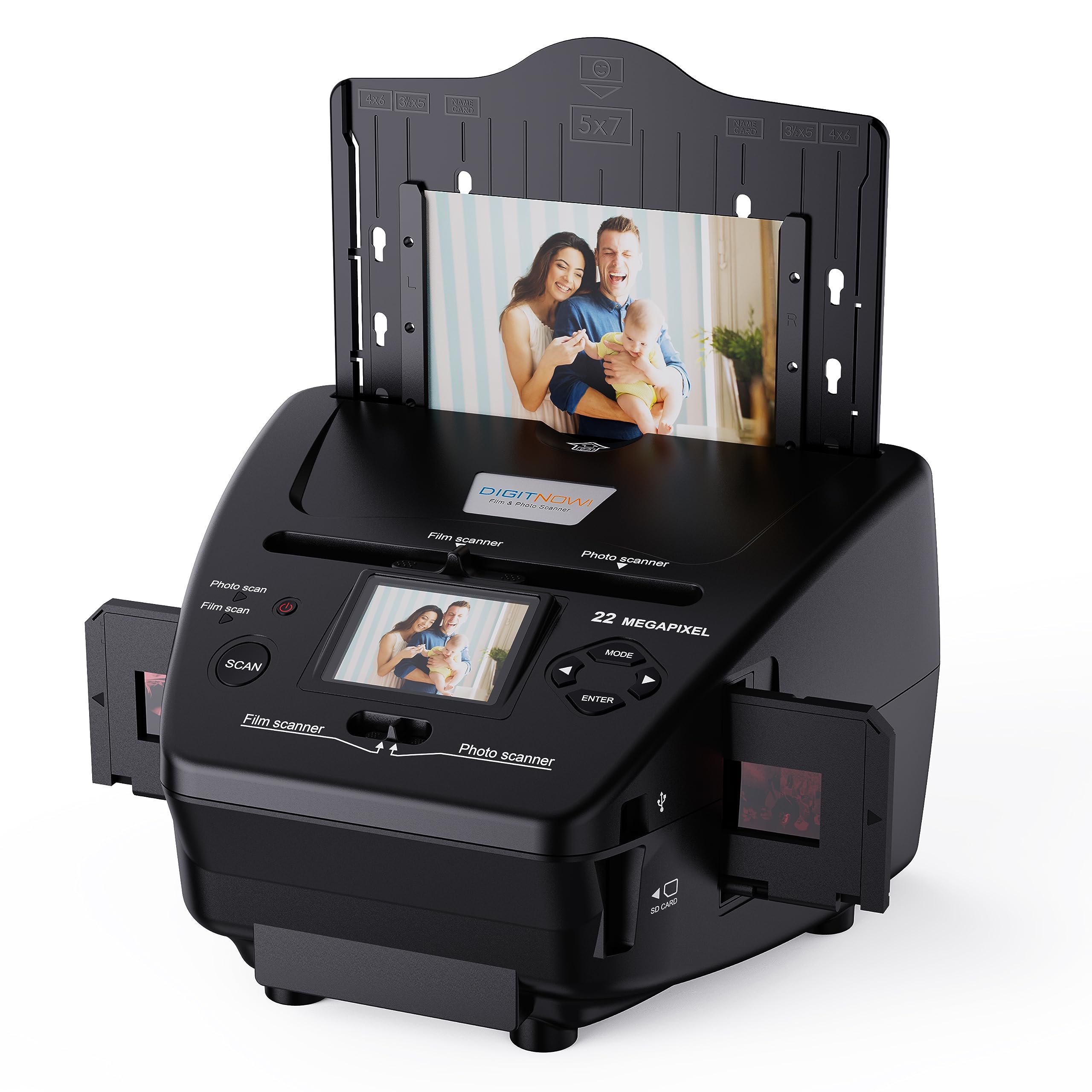 Digital Film & Photo Scanner – Converts 35mm/135 Slides, Negatives,NameCard & 3.5x5/4x6/5x7 Photos to 22MP JPEG – Slide & Negative Converter with 2.4" LCD & 4GB SD Card-image-39