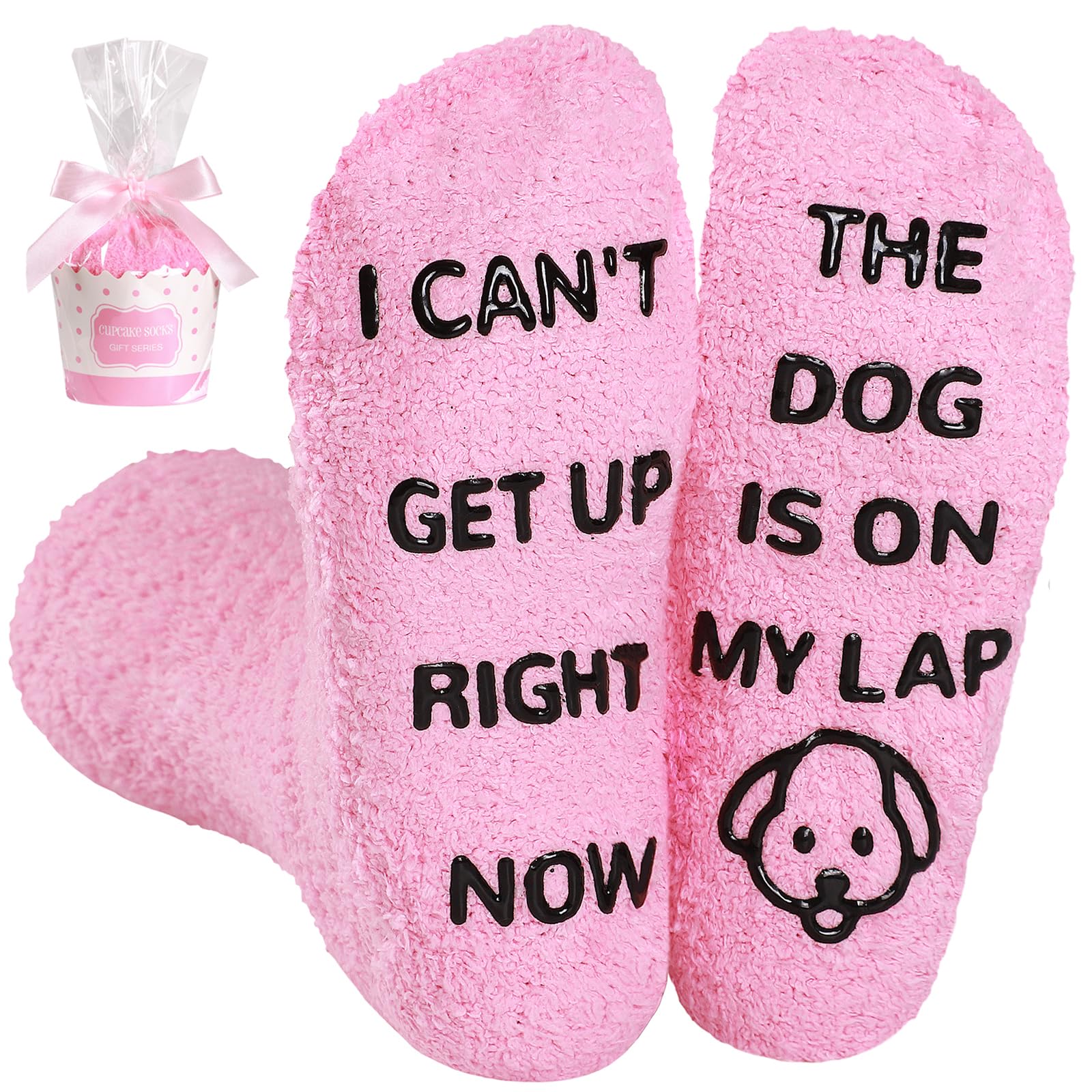 BISOUSOX Dog Cat Lovers Gifts For Mum Women Non Slip Fluffy Socks Novelty Socks for Women 3.5-7 Size Soft Funny Socks Birthday Funny Gifts for Wife Girlfriend - 2
