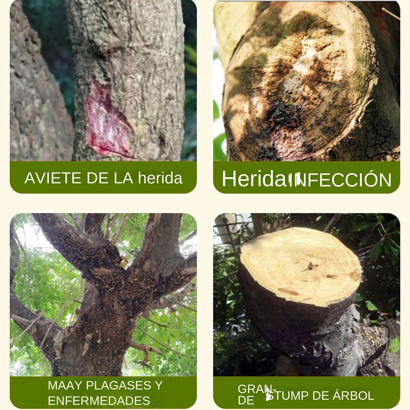 Pasta Cicatrizante Para Árboles, Sellador Para Cortes De Poda En Plantas, Cera De Injerto Y Relleno Vegetal Para Jardinería, Mantenimiento Posttormenta, Bonsáis, Paisajismo Invernal Y Parques