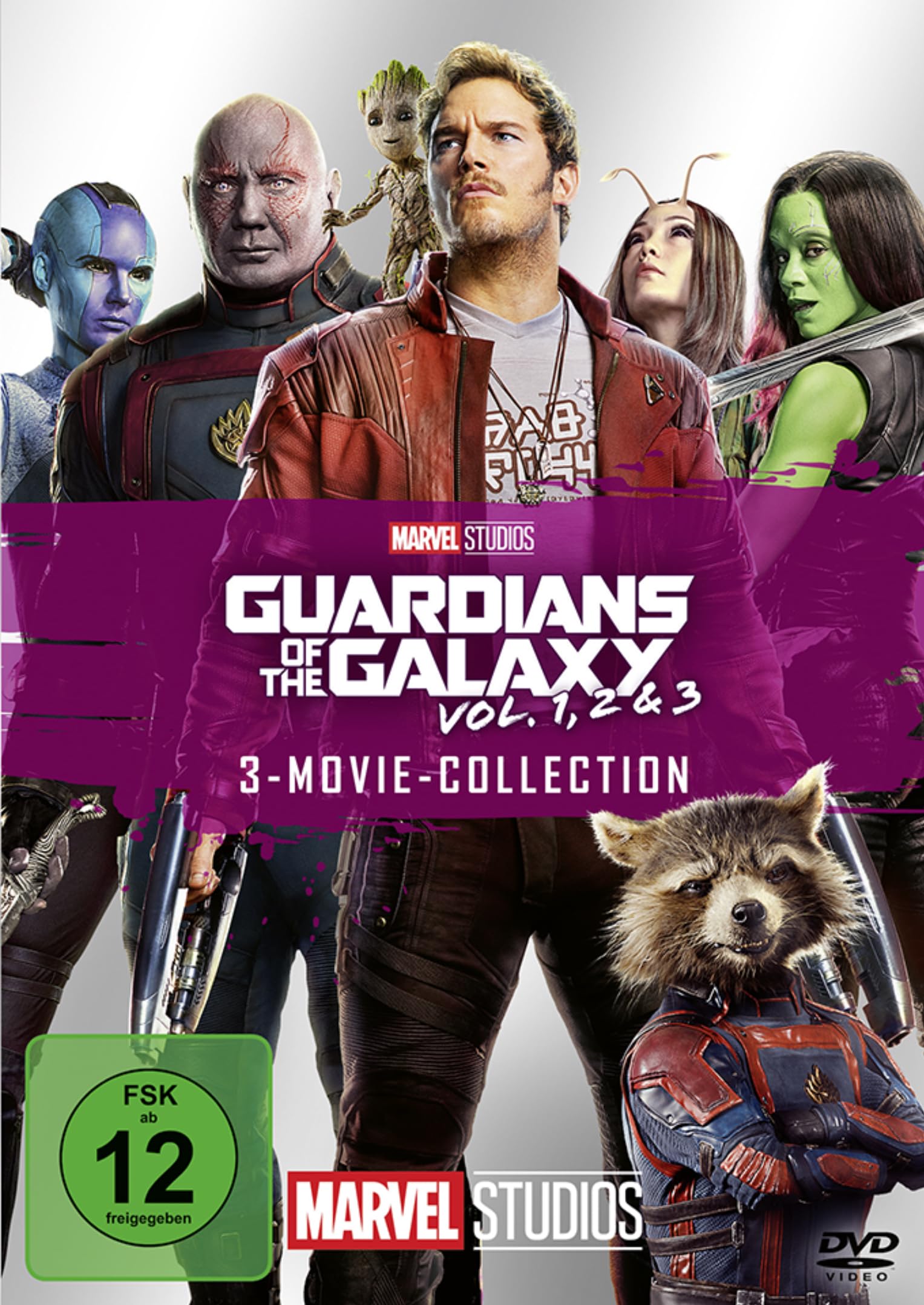 Guardians of the Galaxy Trilogía en DVD Colección Marvel de 3 Discos Originales