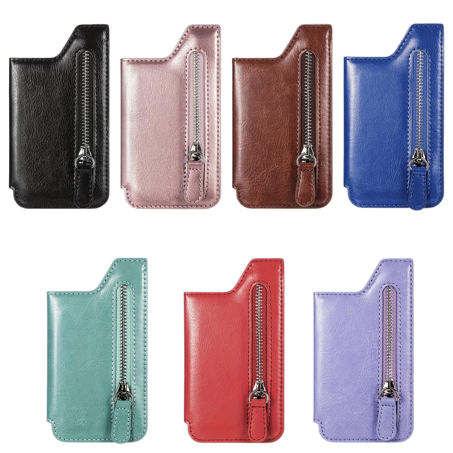 Solid Color Phone Card Holder Wallet with Zipper Pocket, Adhesive Phone Card Slot, Multi-Function Phone Stand, Credit Card Holder, Phone Wallet Stick-On Case Accessory for iPhone & Android-image-20