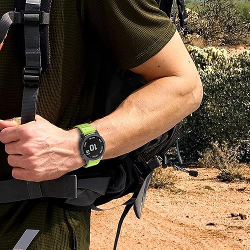 Miniatura 6 de Compatible con Garmin Fenix 66 Pro Band 0.866 pulgadas (0.866 in) Correa de silicona suave de fácil ajuste para relojes inteligentes Fenix 5