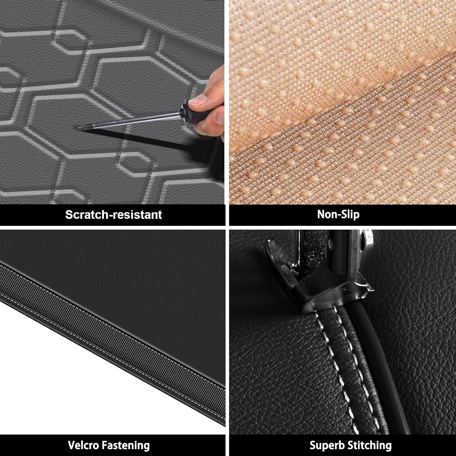 Car Seat Covers Fit for Nissan Rogue Sport 2017-2022 - First Row 2 Seat Waterproof Leather Seat Covers Protector（2 Front Set,Black & Grey）