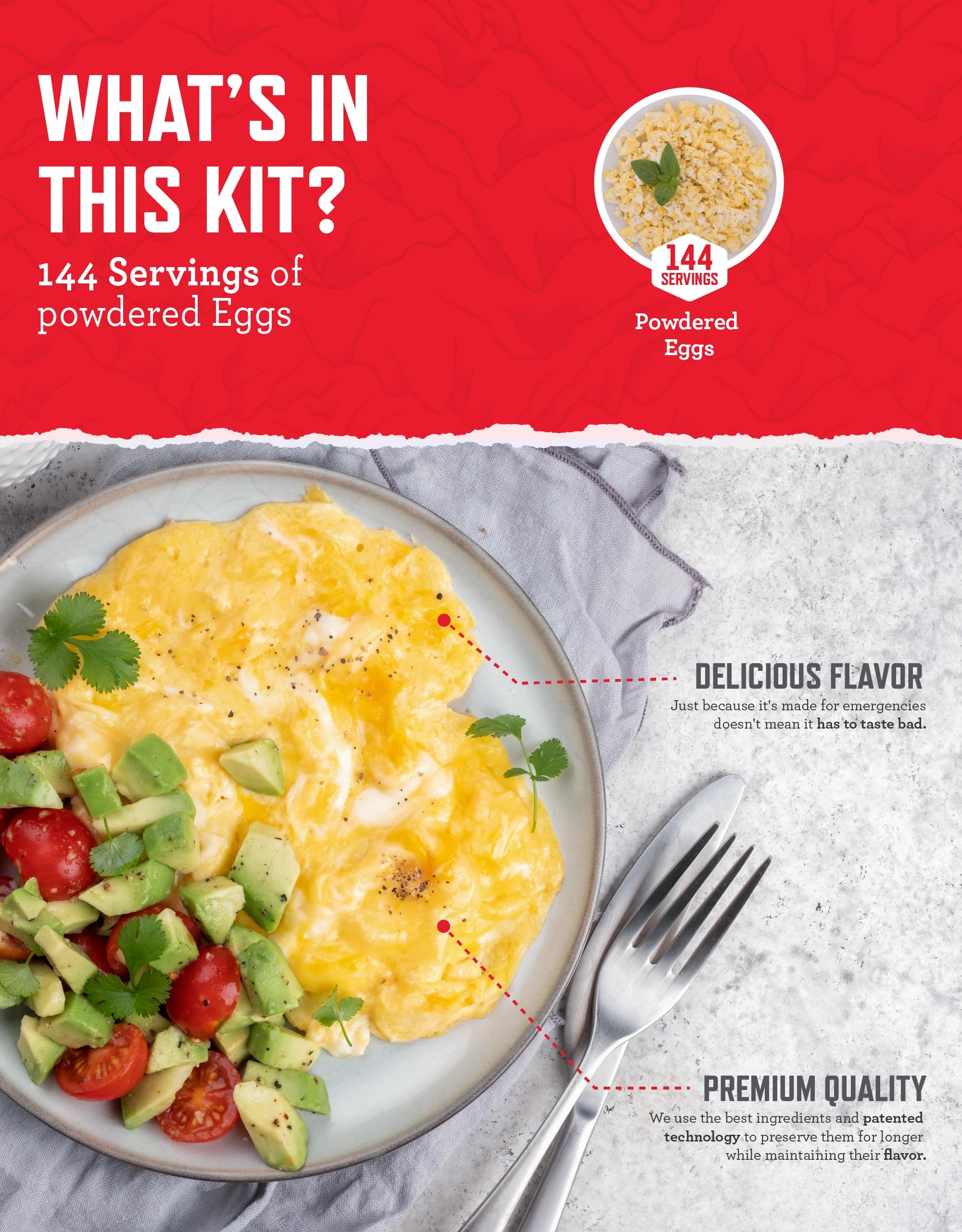 READYWISE Powdered Eggs Bucket, 144 Servings