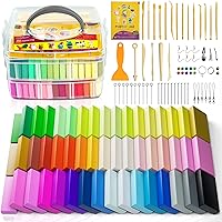 Aestd-ST Polymer Clay 52 Colors Kit for Kids - Non-Sticky Oven Bake Modeling Clay with 20 Tools & 49 Accessories, Ideal Halloween Christmas Gifts