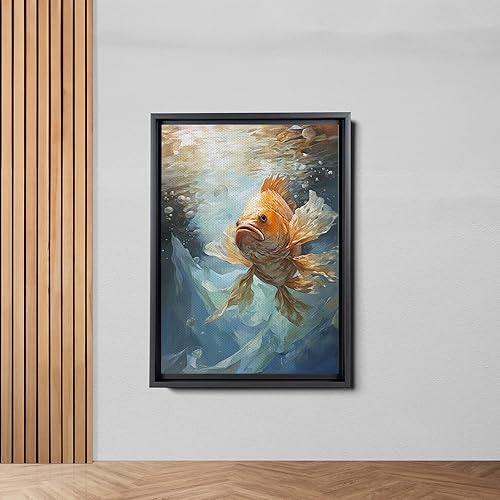 Miniatura 2 de Nautical Print on Canvas for Wall Decor, Ocean Fish Manta Ray Canvas Wall Art, Beach Print for Wall Hang, Turquoise Coastal Pictures Wall Decor,
