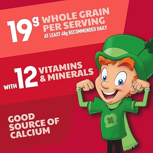 Vista 6 de Lucky Charms Cereal sin gluten con malvaviscos, cereales de desayuno para niños con avena integral, caja de tamaño familiar, 18.6 onzas