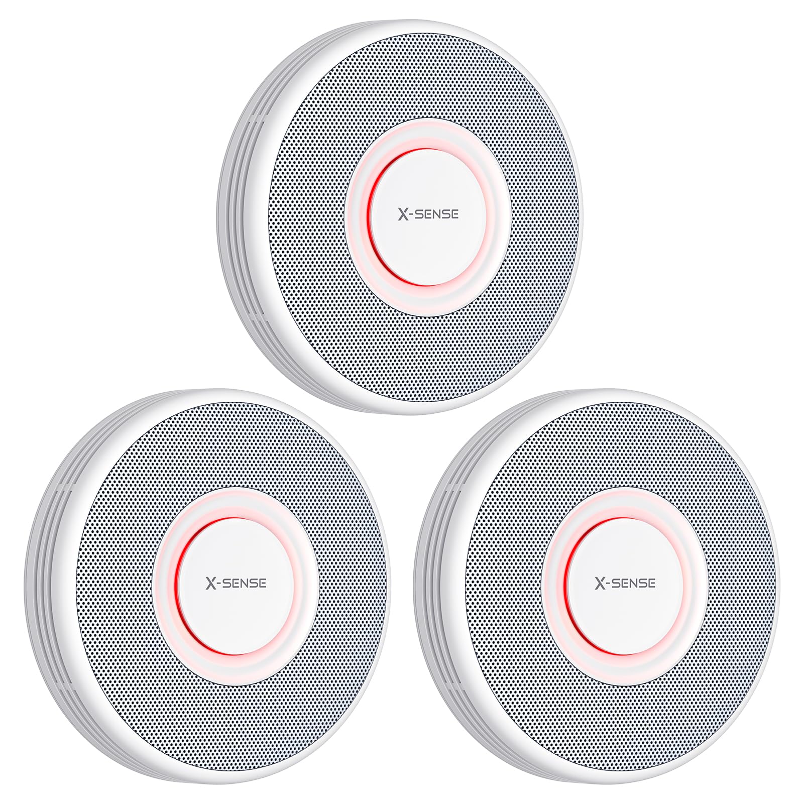 Smart Smoke Alarm for Home with English Voice Alerts and 17 Locations, Wi-Fi Smoke Alarm Requires SBS50 Base Station, Wireless Interlinked Fire Alarm, XS0B-MR, 3-Pack