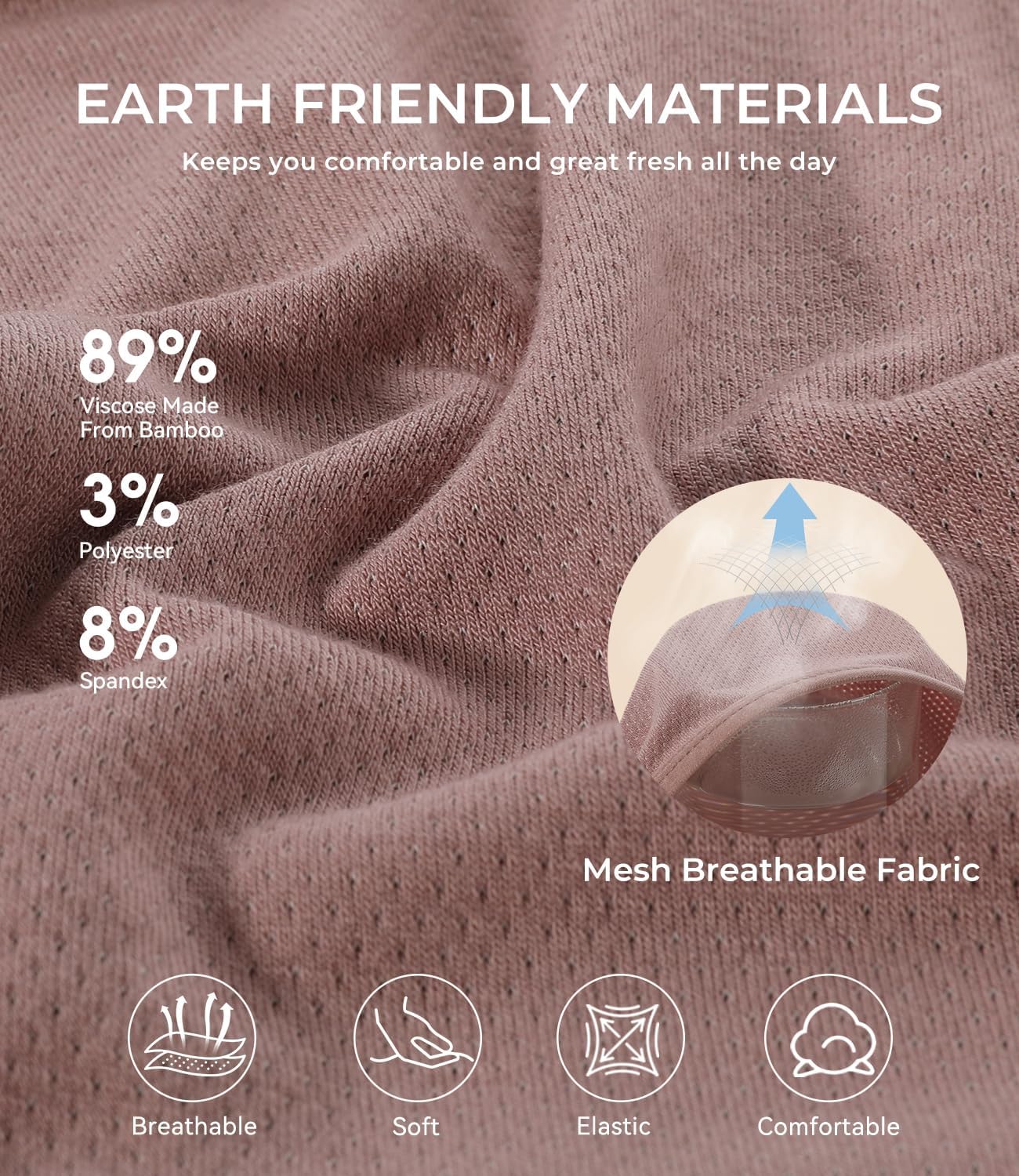 BAMBOO COOL Womens Underwear Breathable Mesh Moisture-Wicking Briefs, Soft & Lightweight Panties - Image 4