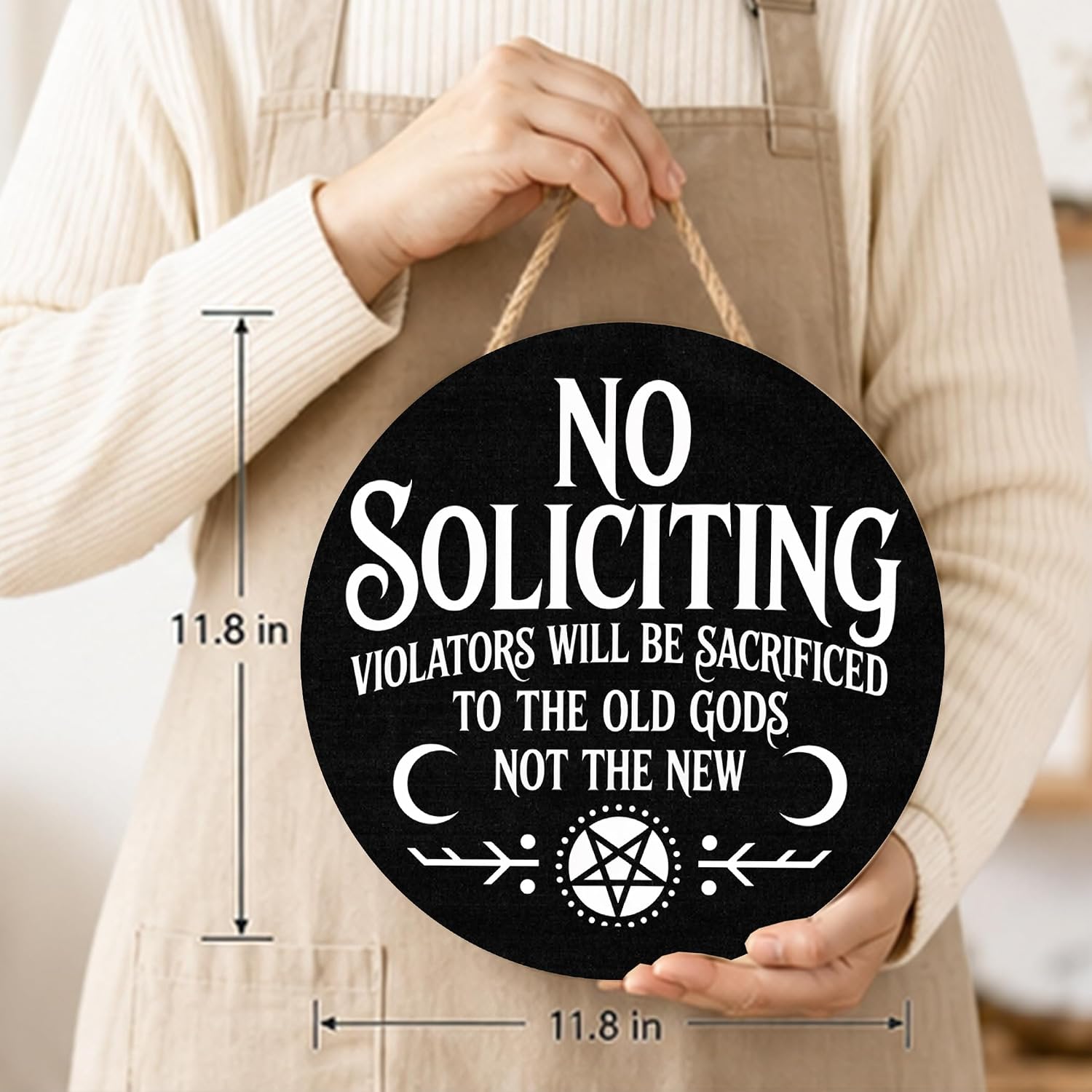 Gothic No Soliciting Sign for House Funny No Soliciting Sign, No Solicitors Sign for Front Door, No Solar Soliciting for House image 2