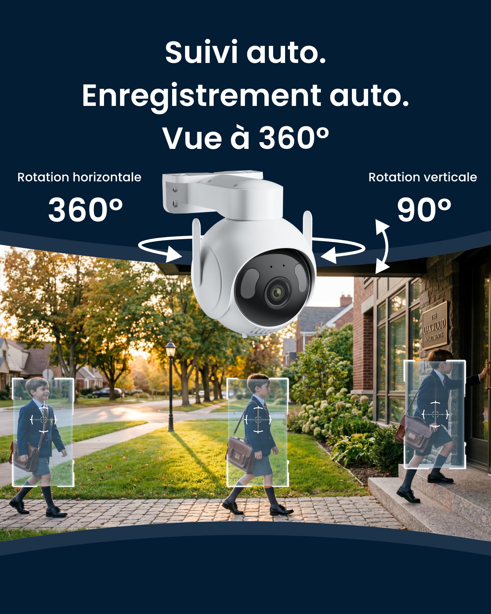 SwitchBot 3K Camera Surveillance WiFi Exterieure, avec Recherche Vidéo IA, Alertes De Scène, Rapports Quotidiens, PTZ Suivi Auto 360°, Wi-FI 2,4 Ghz, Alexa, Google Home, RTSP