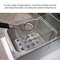Vista 2 de Termómetro de aceite para freír, termómetro de acero inoxidable para freidora de café con leche y té con clip ajustable, termómetro para freidora