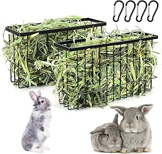 2PCS Pet hay Feeder Rabbit Guinea Pig Chinchilla Rabbit Small Animal Basket Hook Rabbit hay Feeder Guinea Pig hay Feeder Heavy-Duty Metal Frame hay Holder for Rabbits Guinea Pig Chinchillas