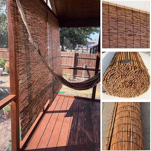 Miniatura 4 de Persianas de patio enrollables para exteriores, persianas de bambú para patio al aire libre, persianas de caña de sombreado con aislamiento Thernal,