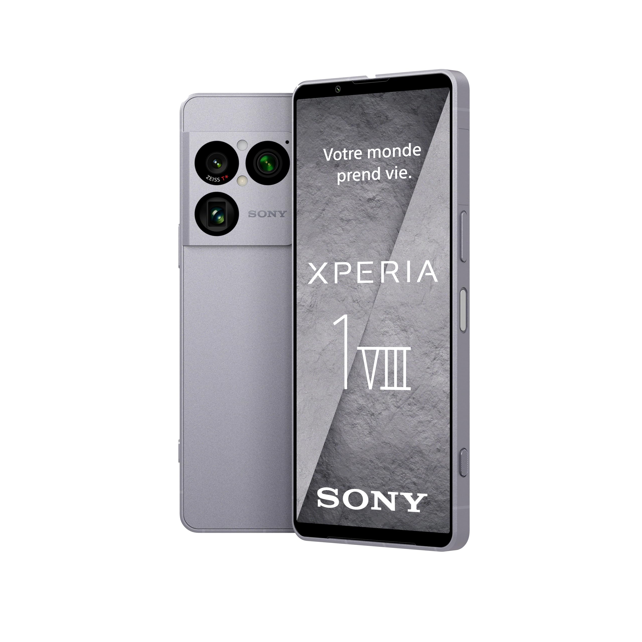 Sony Xperia 1 VIII - 6,5" 19,5:9 FHD+ HDR OLED 120Hz, Triple Objectif avec Nouveau téléobjectif, Xperia AI, Batterie 2 Jours, Audio 3,5 mm, Double SIM, Argent