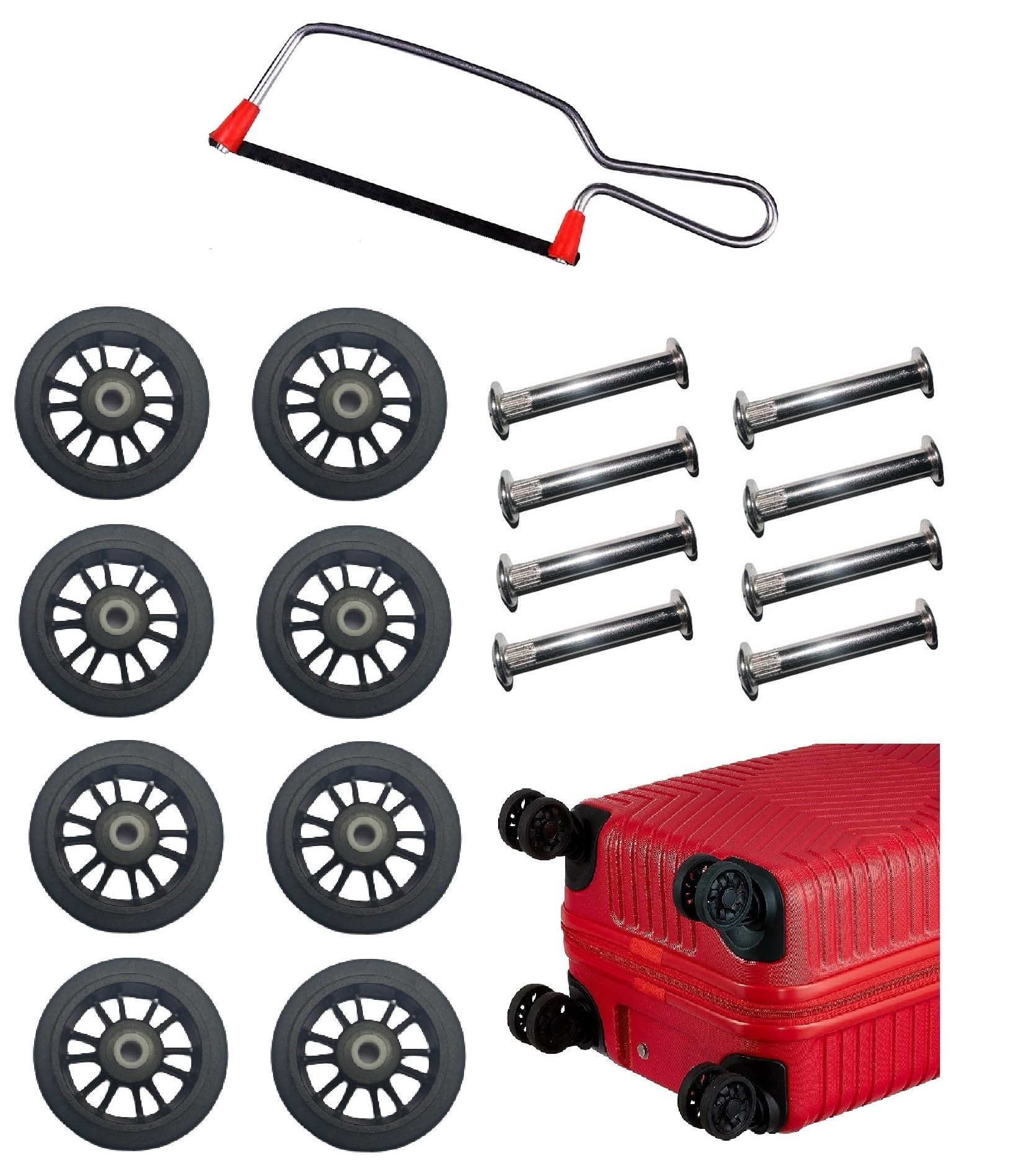 MyViradi Luggage Wheels Only for Replacement and Repair for VIP, Safari, Skybag, Amrican Tourister Suitcases for 8 Wheeler Luggage (8 Wheel+ 1 Cutter)