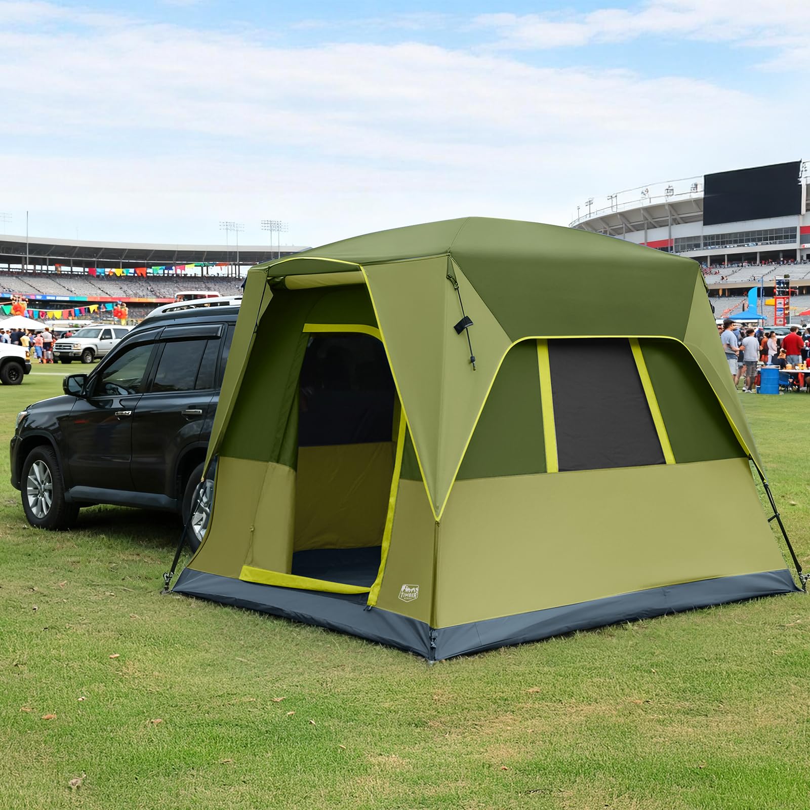 5 Person SUV Tent Weather Resistant Portable for Car SUV Van Camping, Includes Rainfly and Storage Bag, 10' W X 8' L X 7.1' H