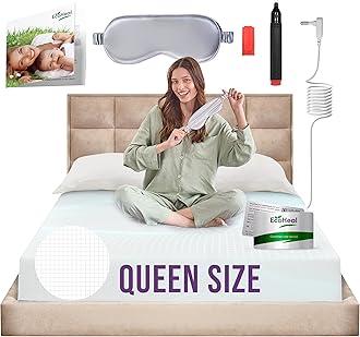 ECOHEAL Queen Fitted Sheet - White, 85% Cotton, 4% Silk, 11% Silver, 400 Thread Count, Grounding, Organic Cotton, Silver Fiber, Silk, Conductive, Better Sleep, Well Bed Sheets