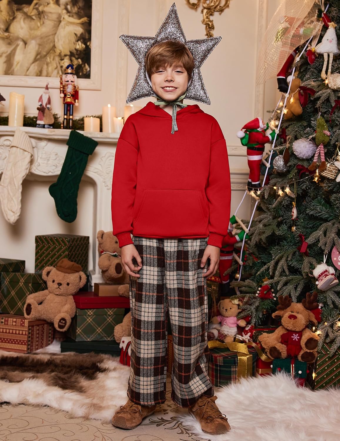 Arshiner Boys Hooded Sweatshirt Fleece Pullover Long Sleeve Warm Hoodies with Pocket for Kids 5-14 Years - Image 5