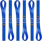 Soft Loop Tie Down Straps - 1,500 Load Capacity & 4,500 Lbs Breaking Strength - 6 Pack - Loops for Securing ATV, UTV, Motorcycles, Scooters, Dirt Bikes, Lawn & Garden Equipment - by AUGO