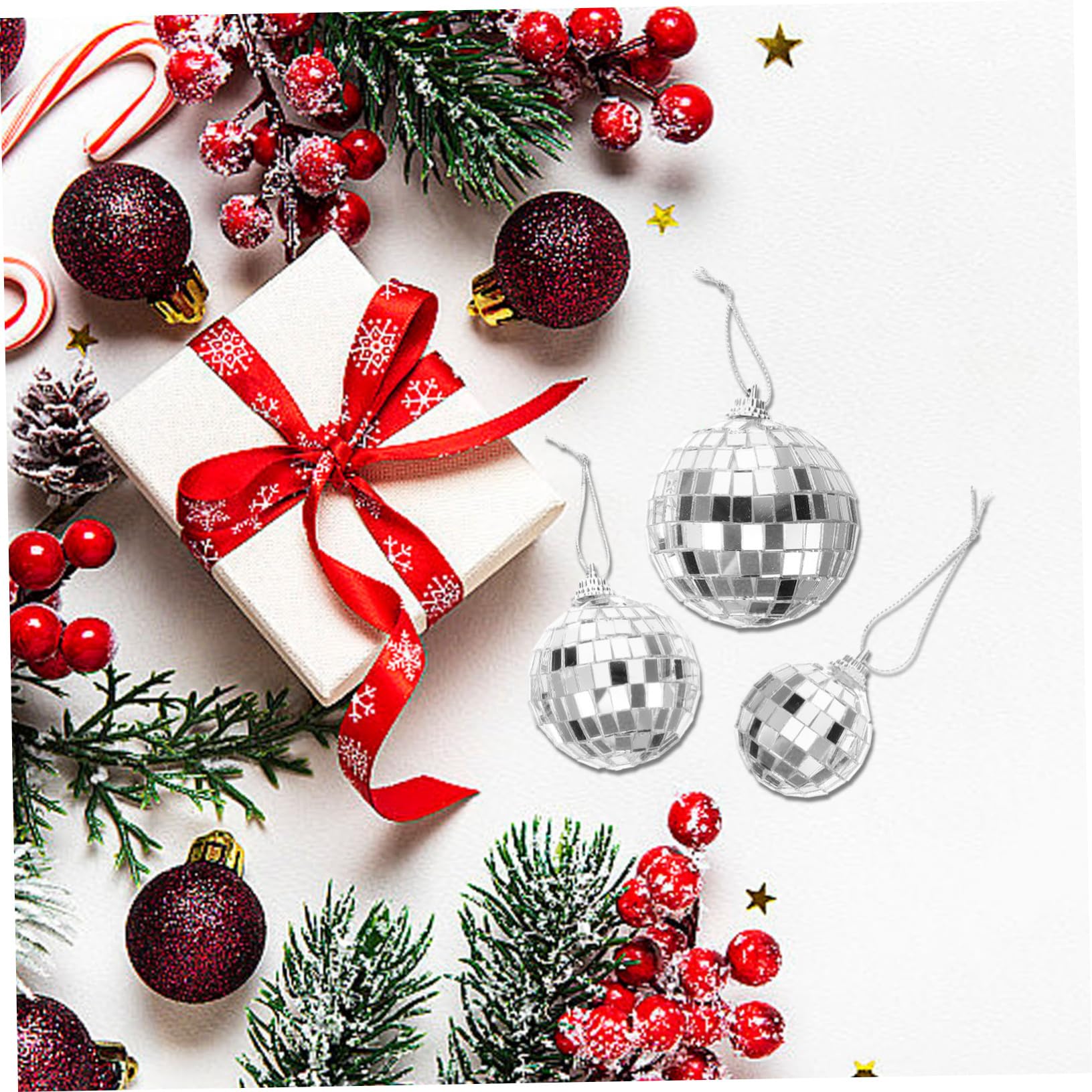 Zerodeko 6 Ensembles Boule Réfléchissante Miroir Mini Boule Disco Ballons Disco Balle Decoration Noel Decoration De Noel Miroir r Feuille De Verre 18 Pièces * 6