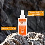 ALPHANOVA Spray solaire SPF50 - Parfum monoi - Haute protection - Naturel et BIO - waterproof - 125g - 4
