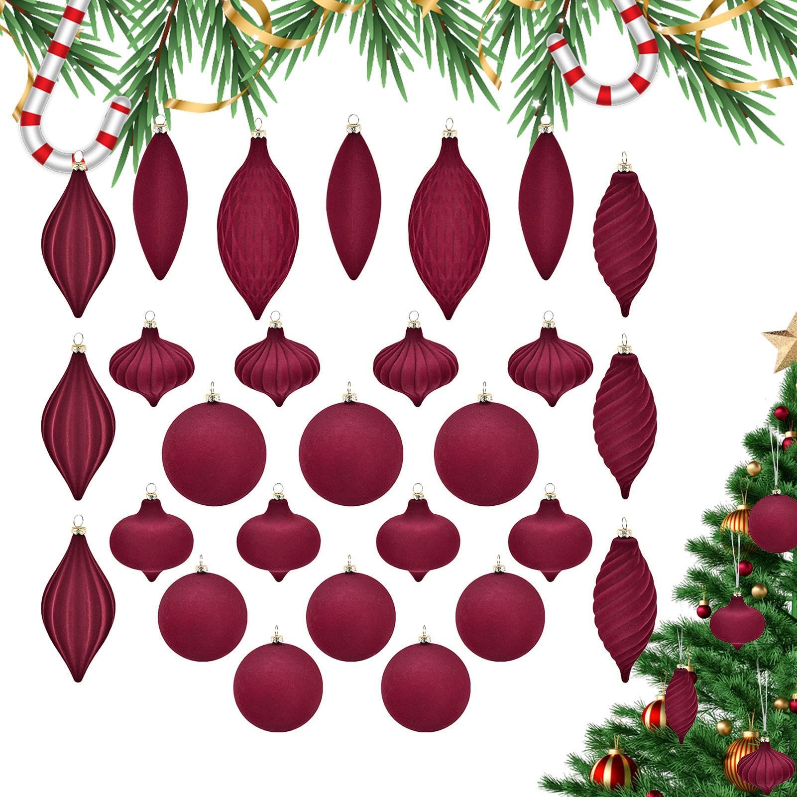 Boules de Noël en velours haut de gamme pour sapin chic