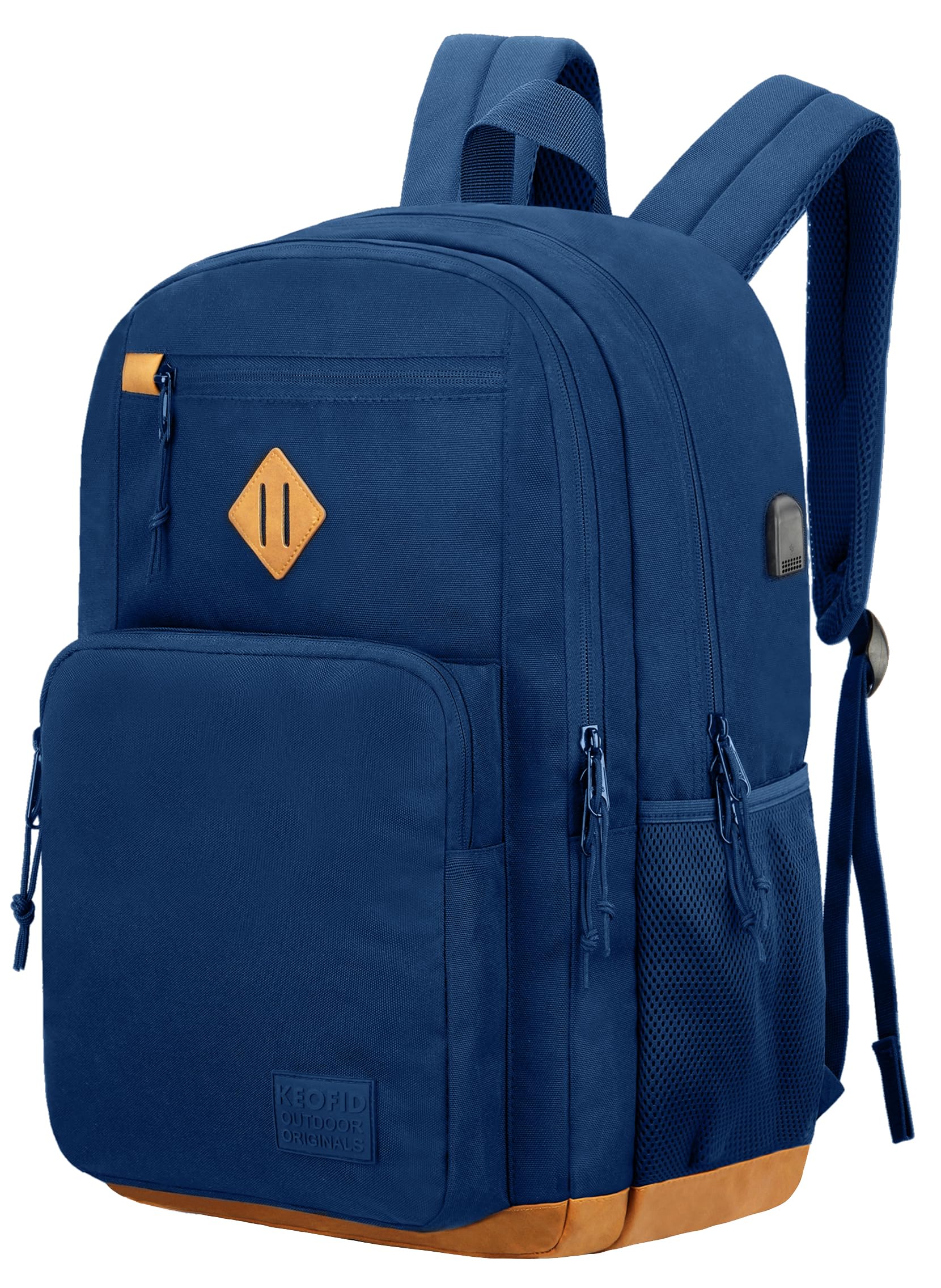 KEOFID Classic Travel backpack for Men and Women, Anti Theft Laptop Backpack with USB Charging Port for Work, Large Bag for College, Water Resistent(