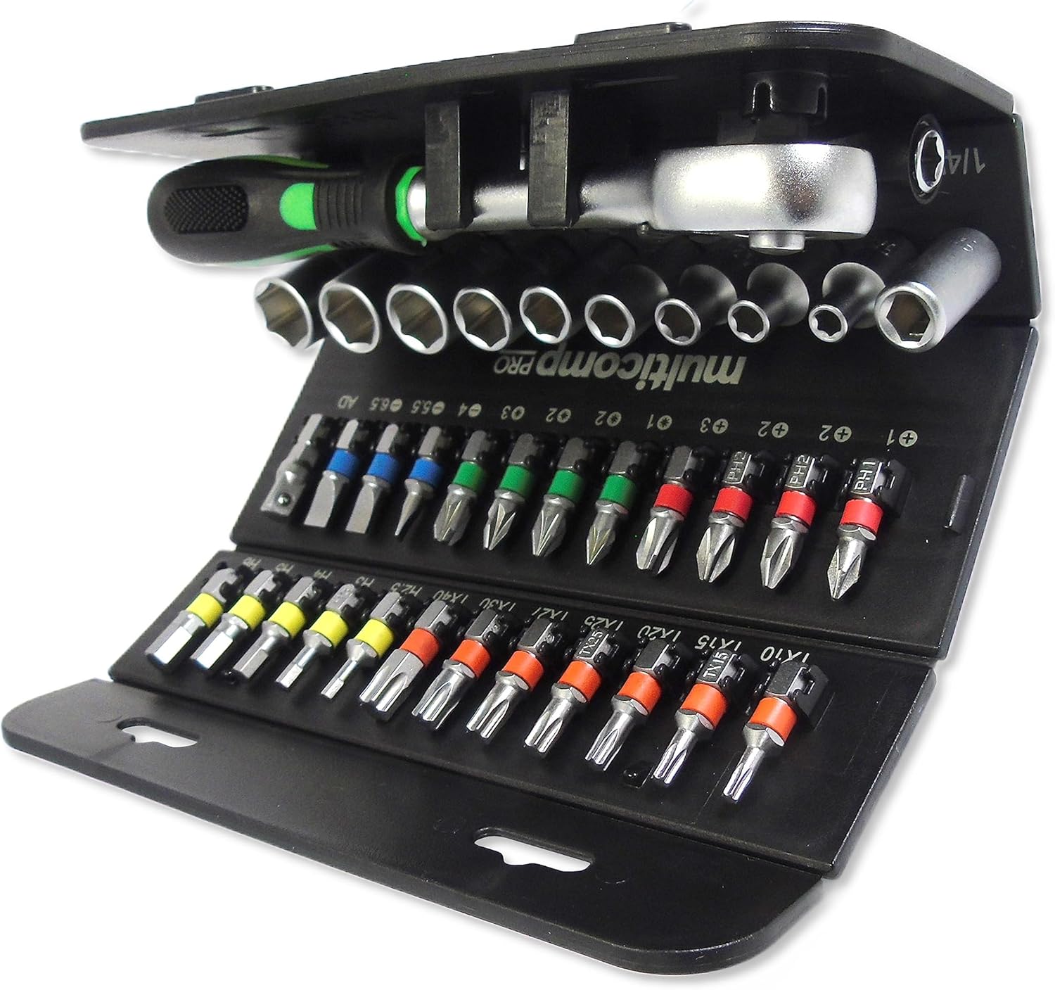 Socket Bit Set, 1/4" Drive, 37 Pieces