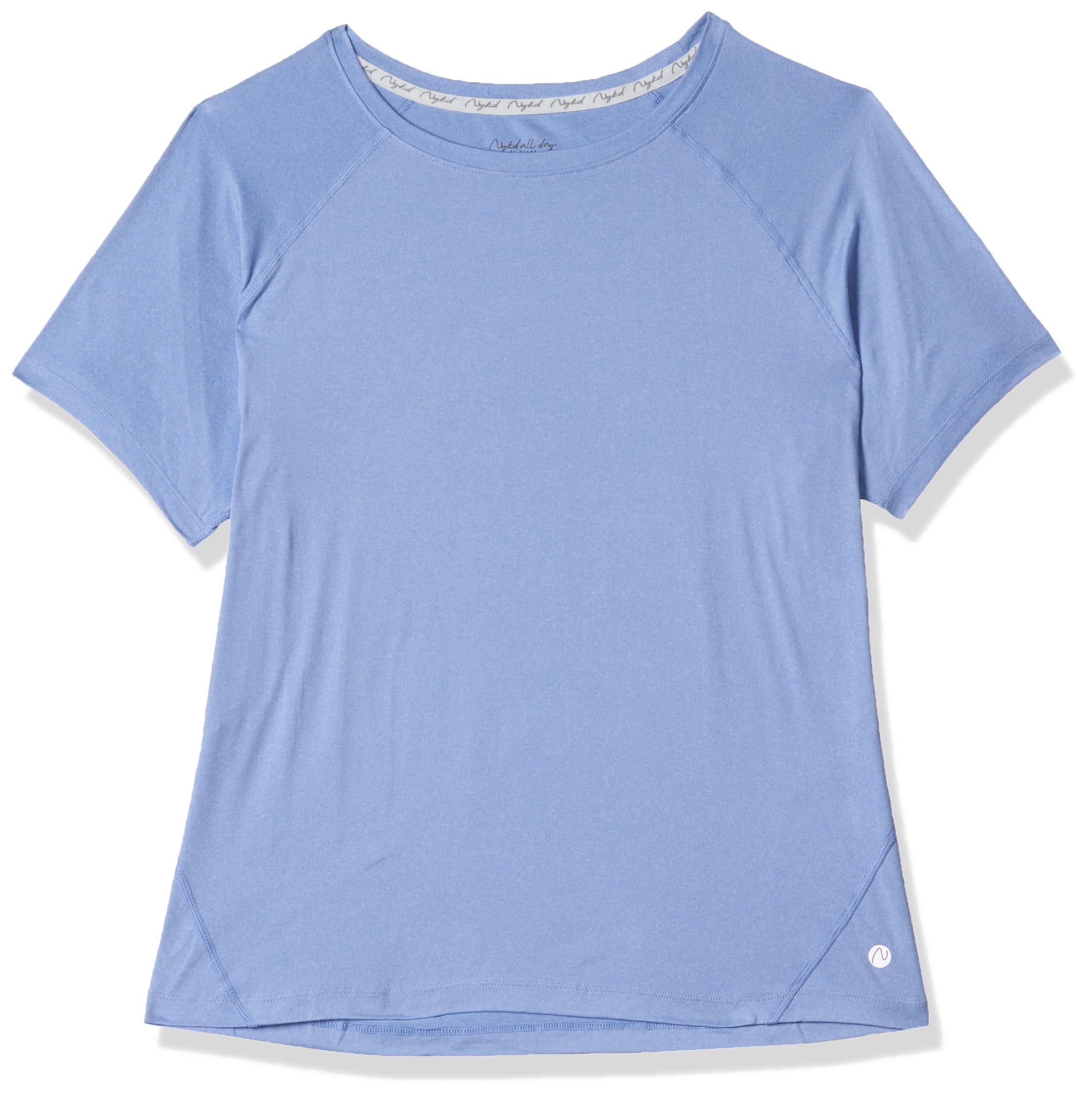 NYKDAll Day Sun Protect Running Tee for Workouts & Athletics with Deatiled Ribbed Crew Neck | Sweat Wicking | Anti- Odour | UV - Protection T-Shirts, NYK296, Hydrangea Melange, XL, 1N