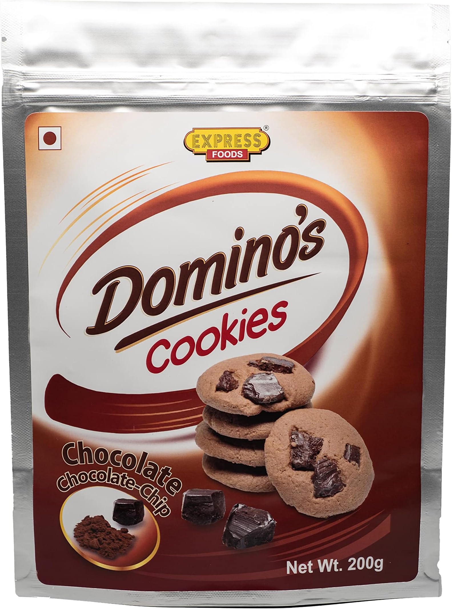 Express Foods Chocolate Choco Chip Dominos Cookies, 200 Gram
