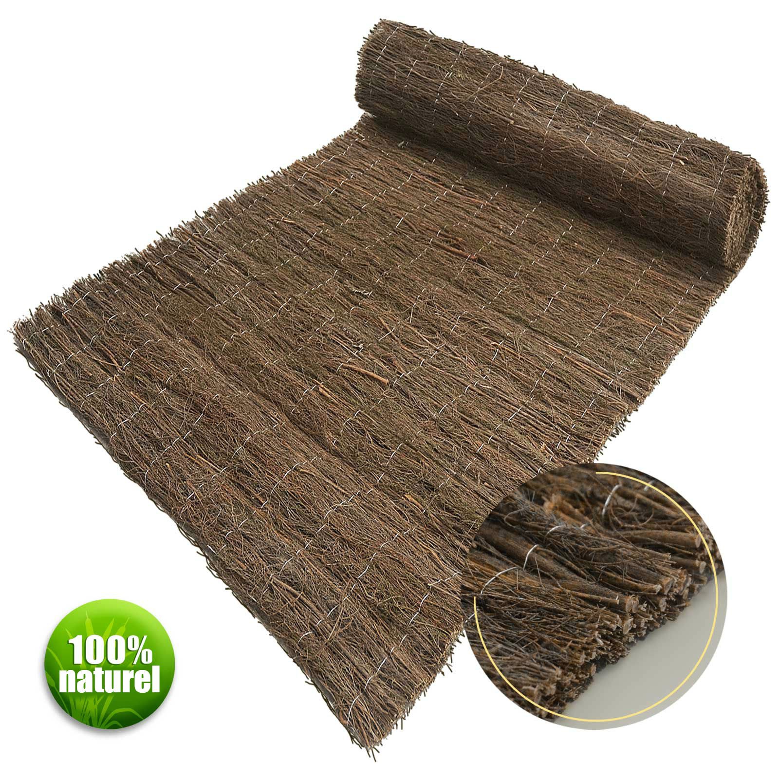 casa pura canisse de bruyère pour Balcon Jardin Terrasse - Brins de bruyère pour Usage extérieur - Brande de bruyère Naturelle sans teinté, Pare-Vue Résistant aux intempéries 2m (H) x 3m (L)