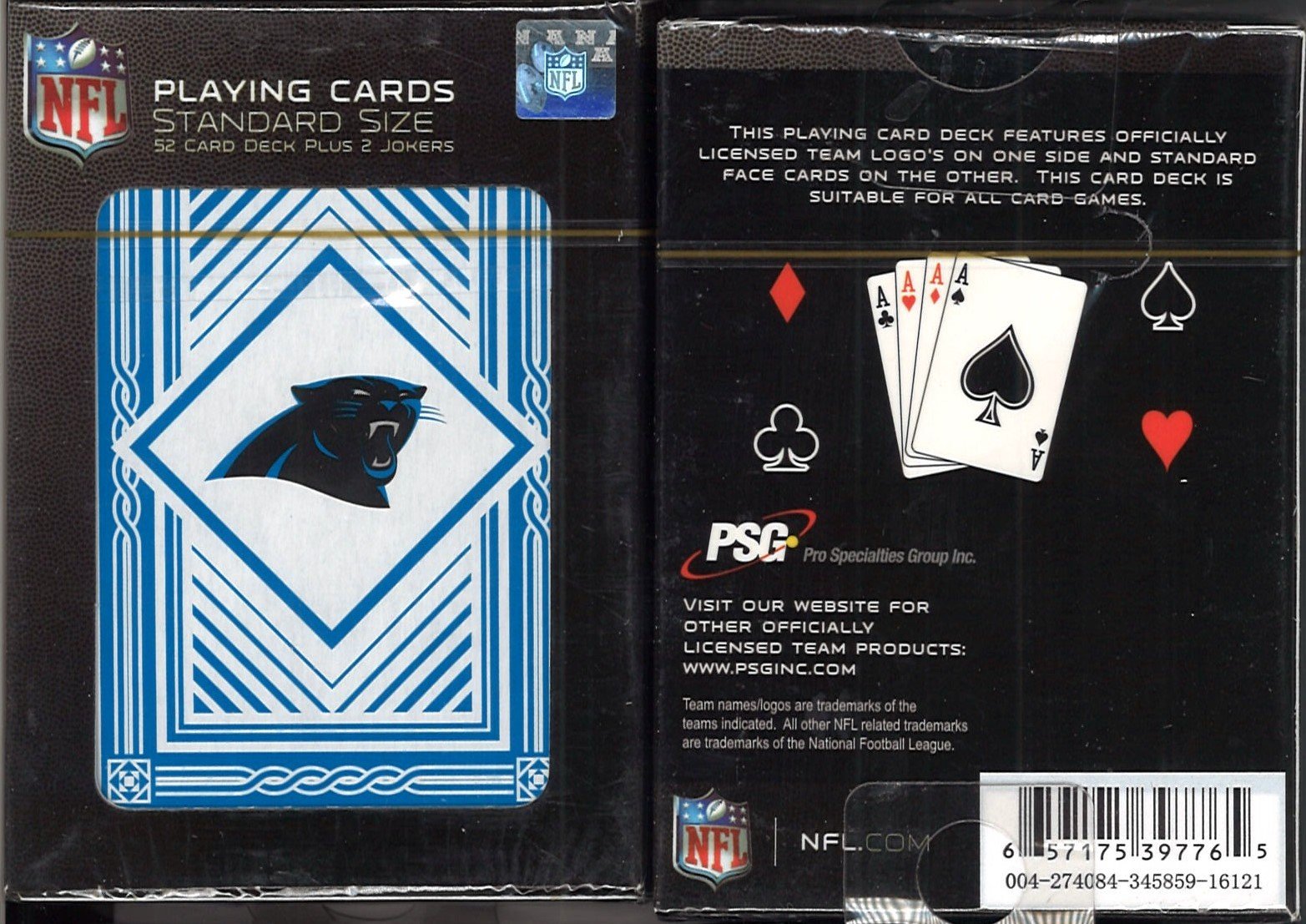 PSG INC NFL Carolina Panthers Classic Playing Cards