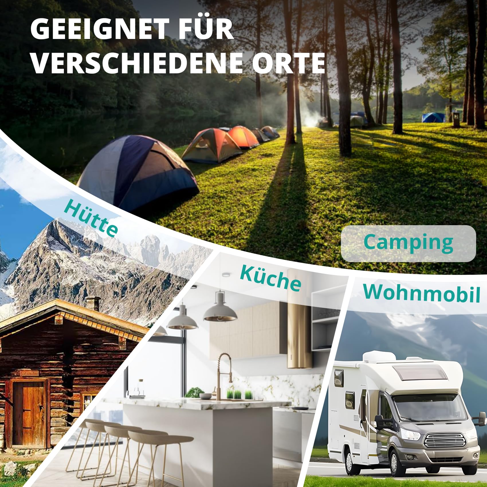 SMETA Gas-Kühlschrank 3-Wege | 60 Liter | Absorptionstechnik | 12V DC / 230V AC /0–10°C | Türanschlag wechselbar | Höhenverstellbare Füße | Ideal für Wohnmobil, Caravan, Camping, LKW – Schwarz