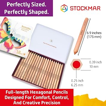 STOCKMAR Colored Pencils Hexagonal 18 Colors + 1 Graphite Pencil