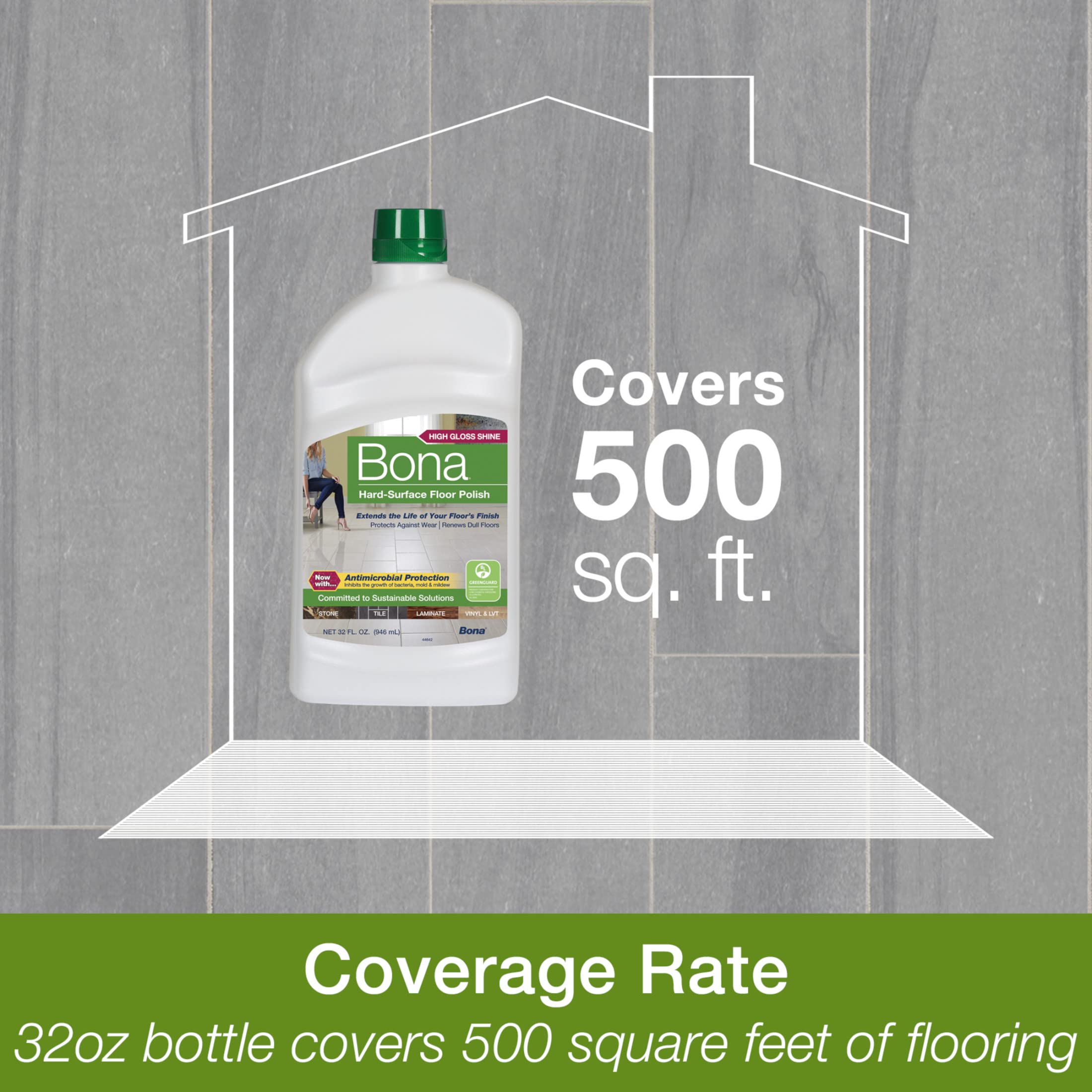 Bona HardSurface Floor Polish, for Stone Tile Laminate and Vinyl LVT