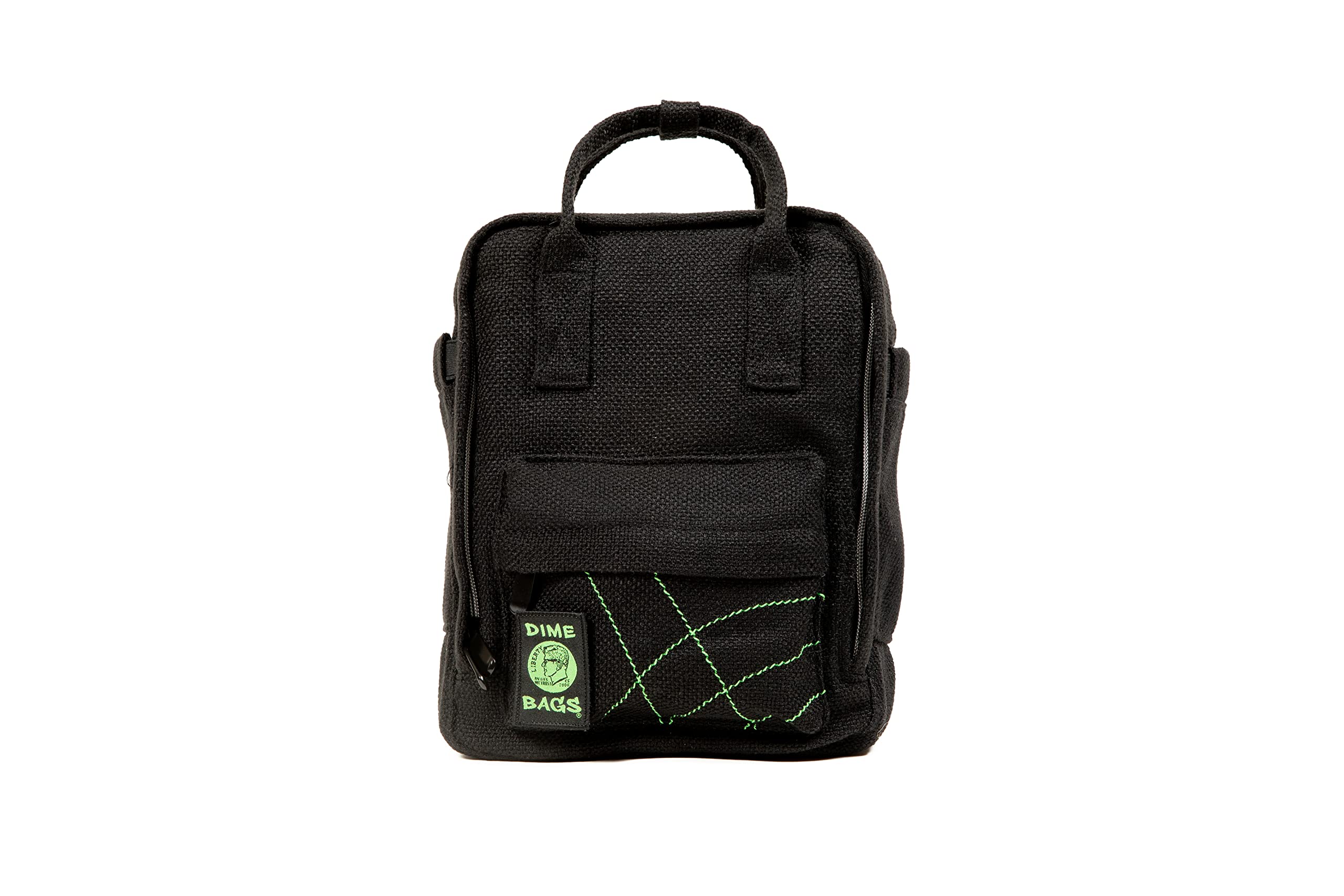 Mini mochila | Cáñamo premium y materiales reciclados | Mochila o bolsa de viaje, Negro -, Mini mochila