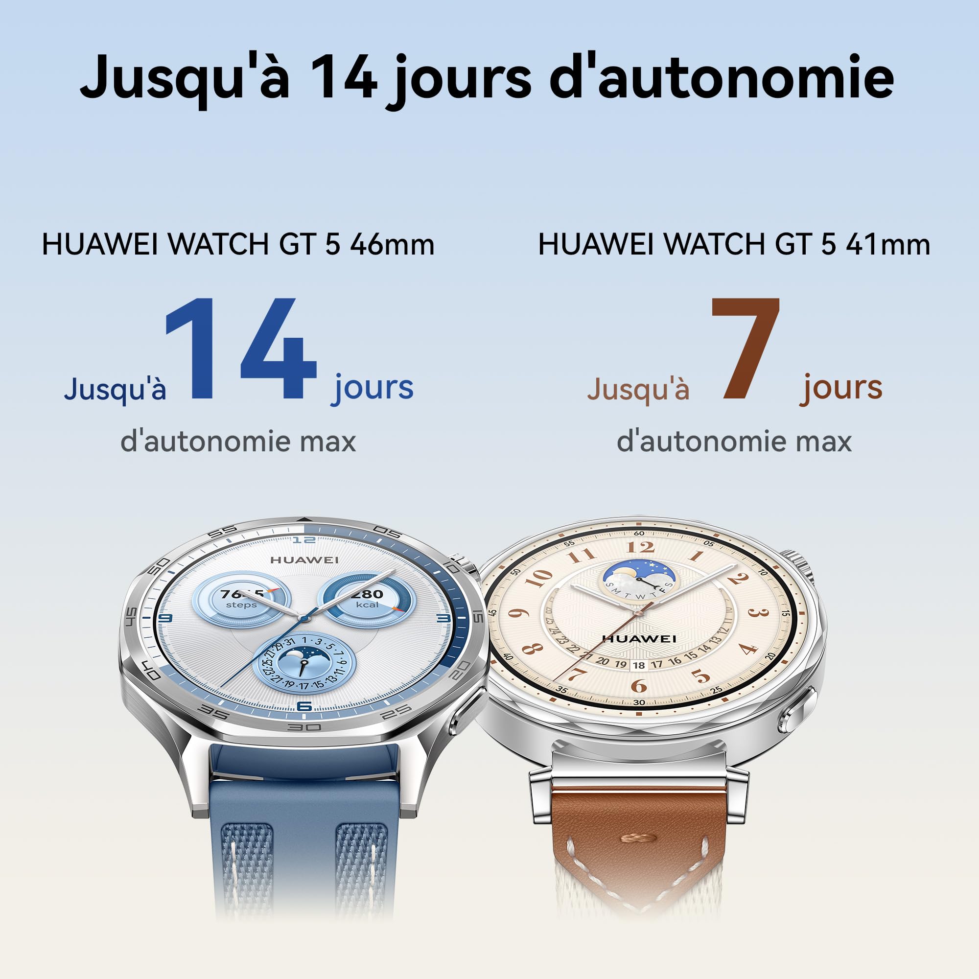 HUAWEI Watch GT 5 46mm Montre Connectée Noir, Suivi Santé, Autonomie 14 Jours iOS Android