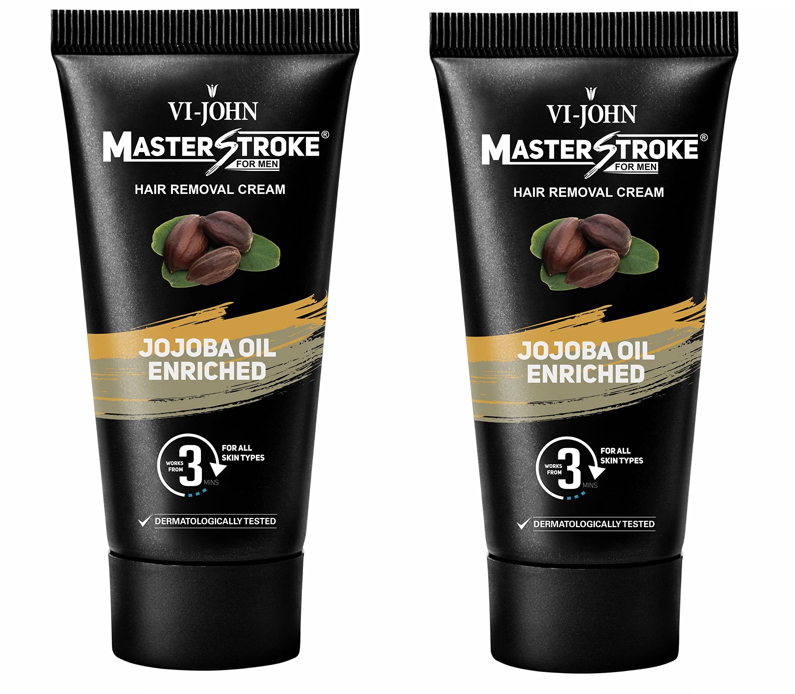 VI - JOHN Master Stroke Jojoba Oil Men Hair Removal Cream 60Gm Pack Of 2-picture-12