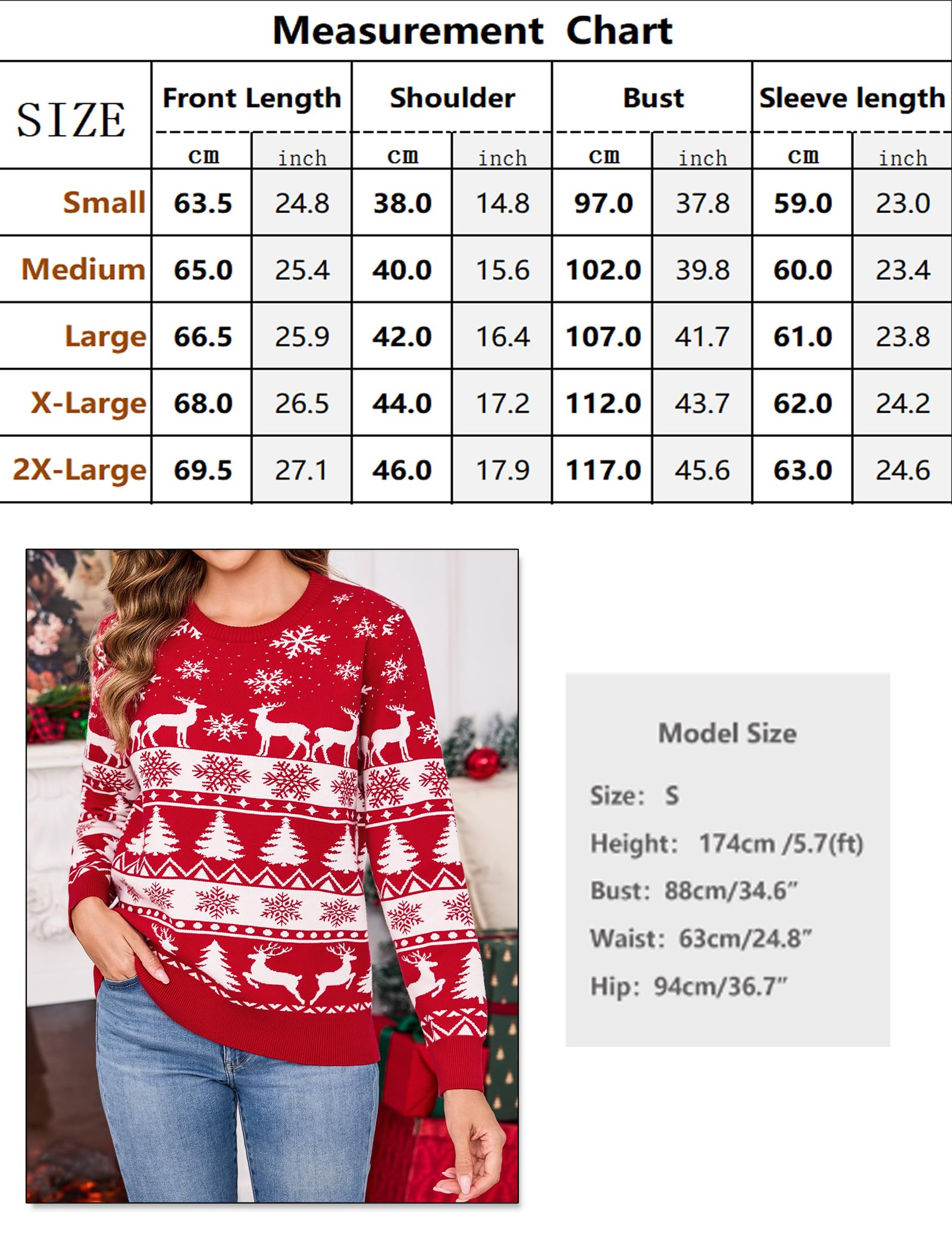 Totatuit Pull de Noël et Assorti avec Motifs de Renne et Flocons Cadeau | Tenue Quotidienne, Facile à Associer, Style Polyvalent