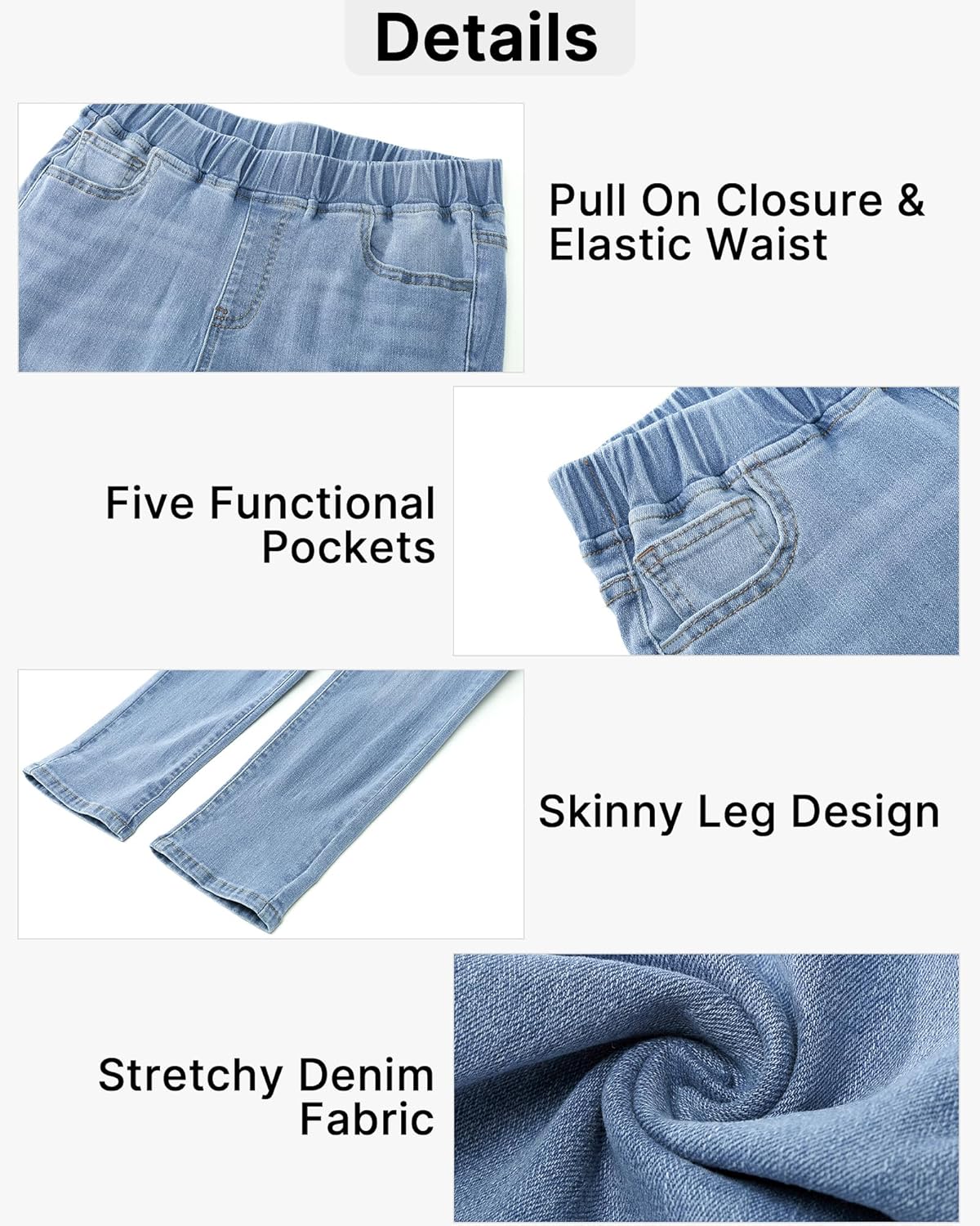 GRAPENT Pull On Jeans for Women High Waisted Skinny Capri Pants Trendy Stretch Denim Cropped Jeans Crop Jeggings Capris - Image 5