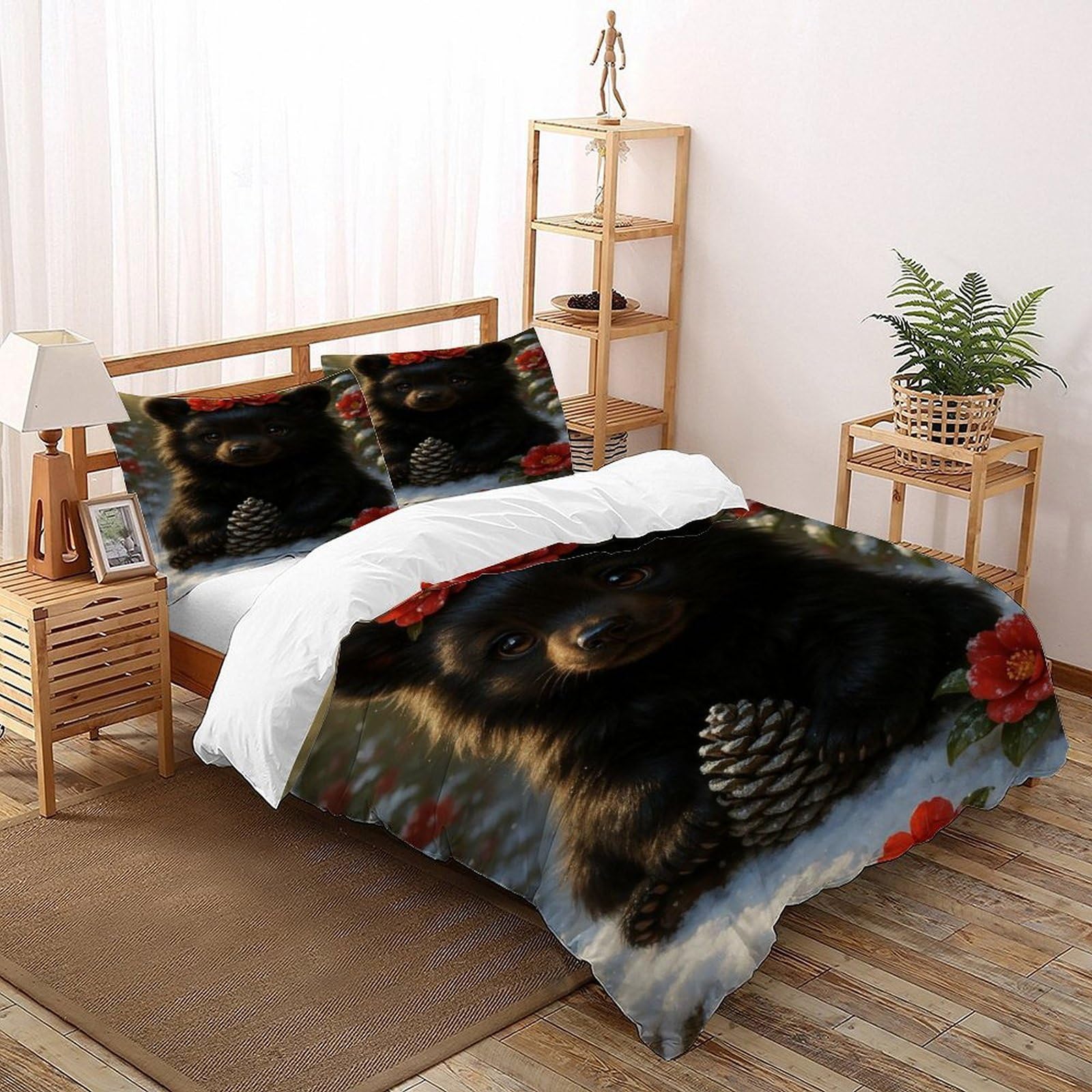 Parure de lit microfibre ourson de qualité supérieure 260x220