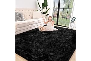 AmazonBasics Shag Round Rug | 5 feet round, Dark Gray | Super...